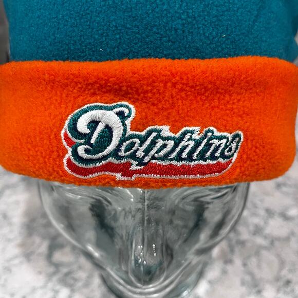 Vintage NFL Reebok Miami Dolphins Size 8-20 Winter Beanie Hat - Picture 5 of 6